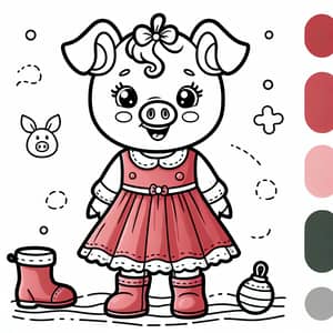 Cheerful Peppa Pig Coloring Page for Kids