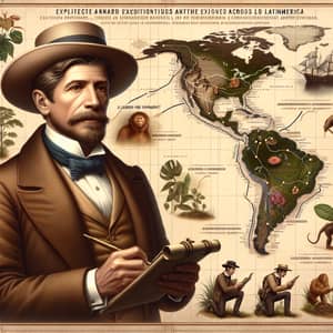 19th-Century Explorer Portraits & Expedition Routes in Latin America