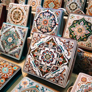 Traditional Kazakh Ornaments Square Bags for Ramadan Celebration