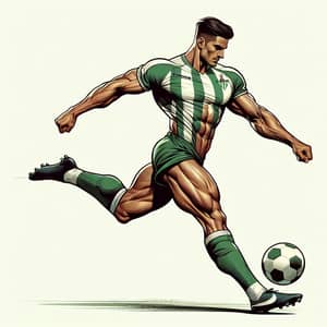 Dynamic Soccer Player in Betis Jersey | Action Shot