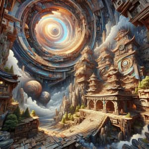 Fantasy Builders Scene with Wood, Stone & Brick