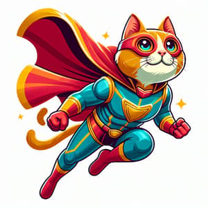 Superhero Cat | Dynamic Pose with Fluttering Cape