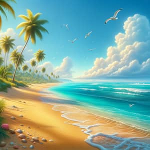 Pristine Paradise Beach Landscape - Azure Water, Golden Sand