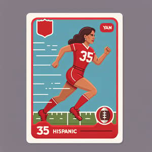 35-Year Old Hispanic Female Football Player in Red Jersey | Sprinting