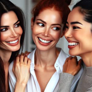Close Friends Sharing Laughs at Home | Women with Exotic, Red, and Black Hair