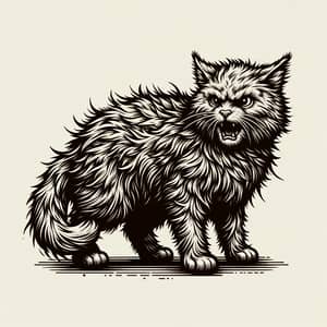 Detailed Illustration of Angry Feline | Artwork Showcase