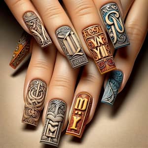 Abstract Nail Art Designs | Company Symbol Inspired Nails