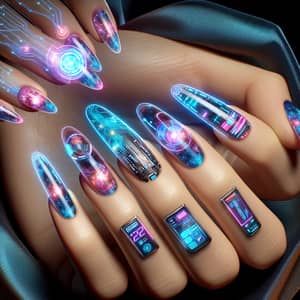 Futuristic Manicure Concept 2024: High-Tech Nails & Holographic Patterns