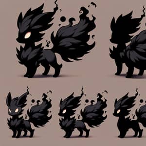 Dark and Ghost-Type Vulpix-Like Creature in 2D Art