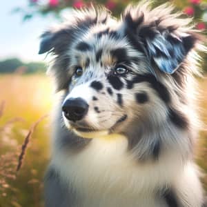 Blue Merle Border Collie in Sunny Meadow | Intelligent and Agile