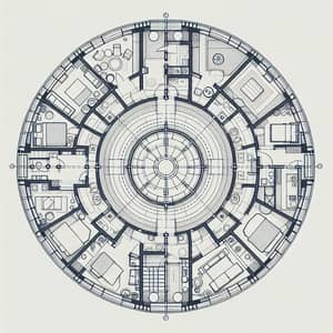 Circular Floor Plan: Symmetrical Layout Design