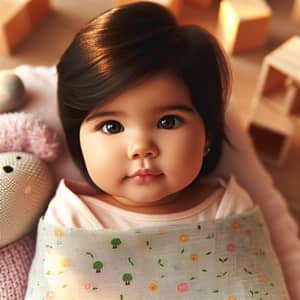 Charming Baby Girl Portrait in Pastel Blanket