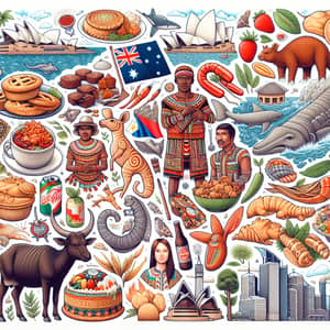 Australian and Filipino Cultures Collage