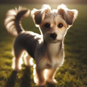Medium-Sized Dog with Silky Fur on Grassy Field