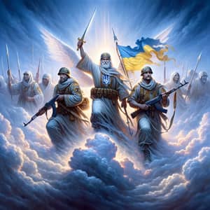 Ukrainian Soldiers' Souls emerging with Swords