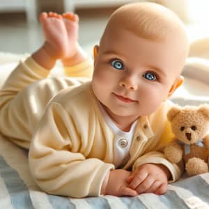 Chubby Baby in Yellow Jumpsuit | Sweet Baby Photography