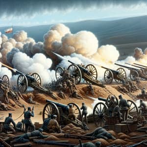 Artillery in Action: A Historic Battlefield Scene