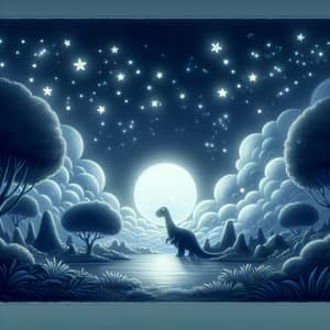 Dreamy Dinosaur Disco at LullabyLoom Land | Serene Moonlit Night