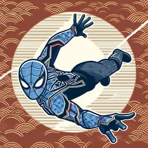 Japanese Traditional Spiderman | Iron Suit Action Pose