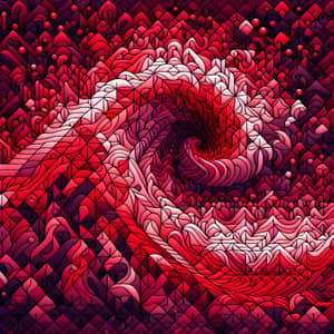 Crimson Tide Regular Tessellation: Diverse Polygons in Storm Wave