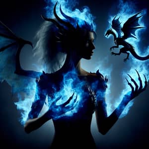 Blazing Blue Dragon-Witch: Mystical Power & Feminine Strength