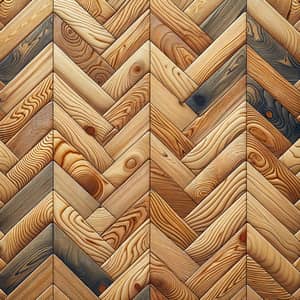 Natural Larch Parquet Flooring Texture | Herringbone Pattern