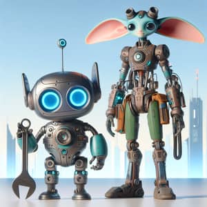 Ratchet and Clank - Futuristic Robot and Alien Duo in Cityscape