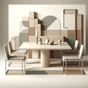 Modern 4 Seater Dining Table with Chairs | Sleek Design in Earth Tones
