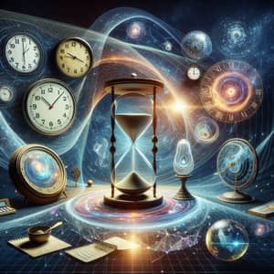 Abstract Time Management: Hourglass, Clocks, and Calendars