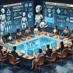 Essential Accountability in AI Development - Innovative Boardroom Scene