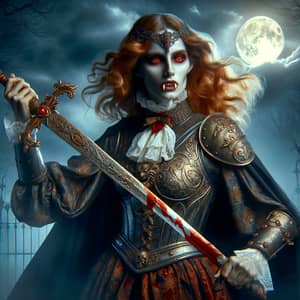 Mythic Vampire Woman Warrior - Gothic Fantasy Art