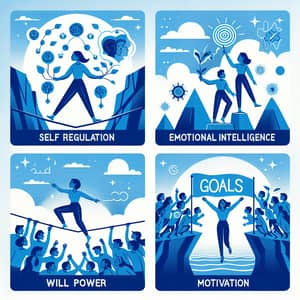 Blue Square Graphics: Self Regulation, Emotional Intelligence, Will Power, Motivation