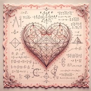 Romantic Love Letter with Mathematical Elements | Delicate Blush Design