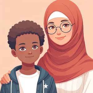 Somali Boy with Middle-Eastern Woman: Cultural Harmony Captured