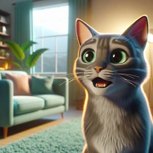 Talking Cat Animated Video: Expressive Domestic Feline