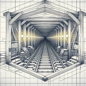 Intriguing Infinite Mine Shaft Tunnel Illusion Sketch