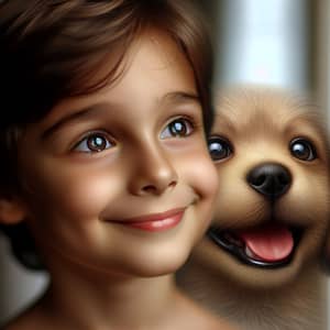 Charming Young Boy with Puppy-Like Innocence | Childhood Joy