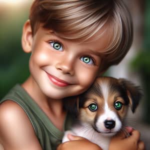 Joyful Boy and Playful Puppy Bonding | Heartwarming Scene