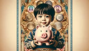 Adorable South Asian 3-Year-Old with Piggy Bank | Thai Zodiac Sign 2
