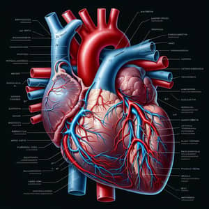 Detailed Human Heart Vessels Anatomy | Medical Illustration