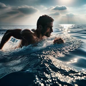 Rawad Fares: Expert Swimmer in a Dazzling Sea Scene