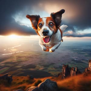 Dog Flying Through the Sky - Amazing Aerial Scene