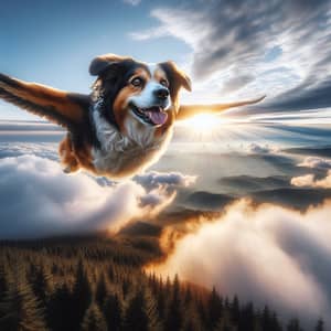 Dog Soaring Through the Sky - Amazing Image!