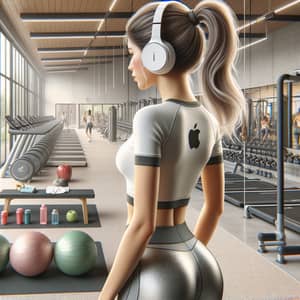 Girl in Gym with Apple Air Pods Pro 2 Headphones | Fitness Tech Vibes