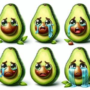 Crying Avocado Faces - Realistic and Cartoonish