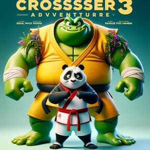 Epic Crossover Adventure 3: Shrek & Kung Fu Panda in Colorful Poster