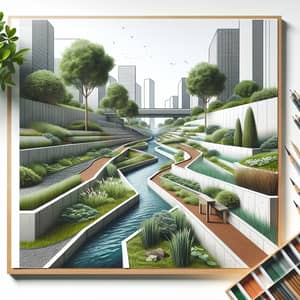 Minimalist Water Drainage Landscape Design