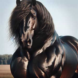 Stunning Bogatyr Horse in Tranquil Open Field