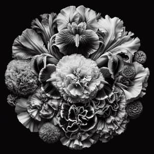Detailed Monochrome Flower Photo | HDR Quality on Black Background