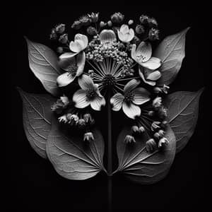 Intricately Pressed Flower - Botanical Chimera in Monochrome